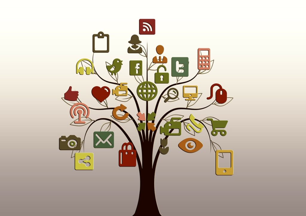 A picture of a number of social media icons 