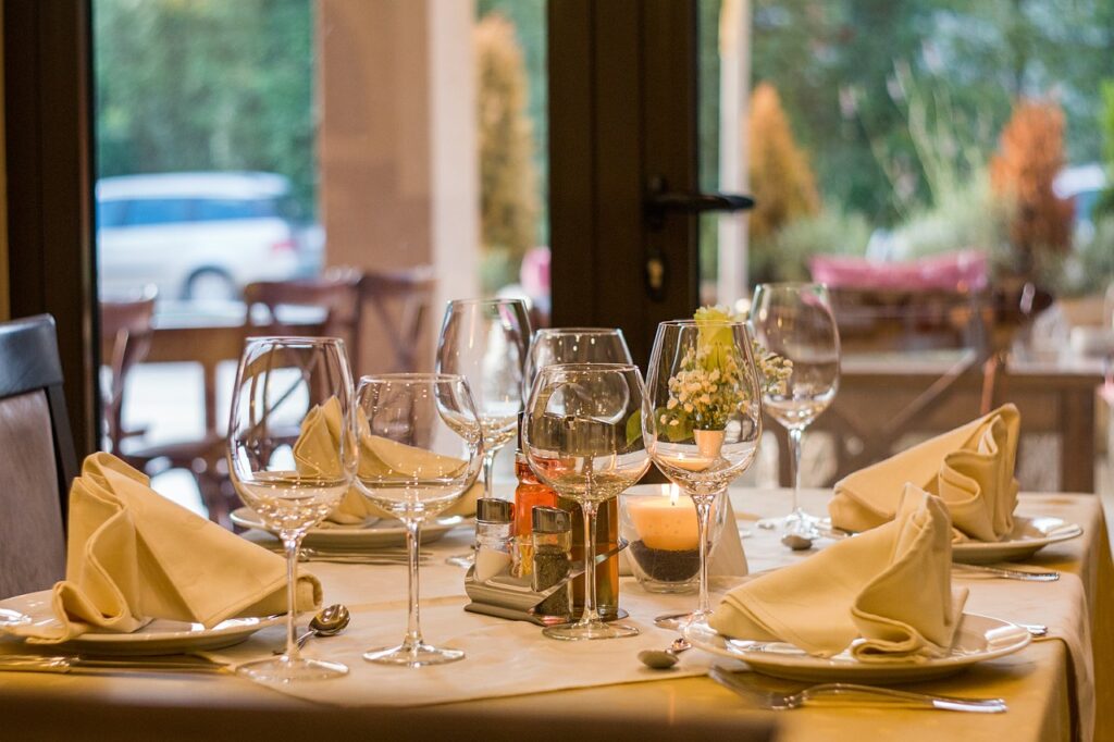 Image of a table set for a dinner party