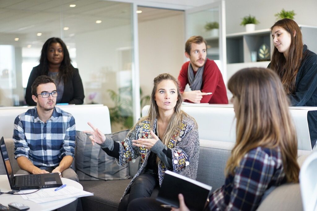 Image of a group of people having a meeting