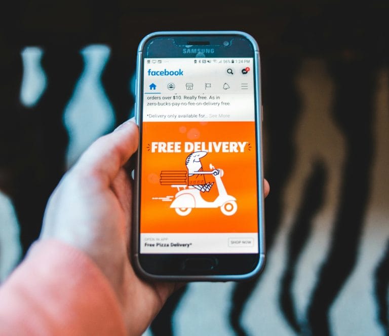 Facebook Ad on phone.